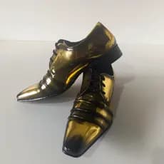 Sapato Social Amarrar Dourado Fumex