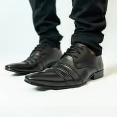 Sapato Social Masculino Amarrar Preto