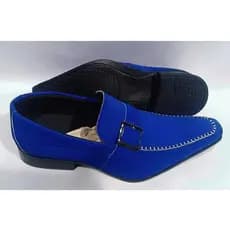 Sapato Social Sport Fino Nobuck Azul