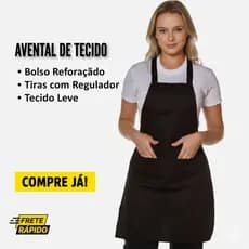 Avental de Tecido com Bolso e Regulador