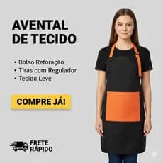 Avental de cozinha profissional de oxford preto com laranja