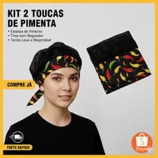 Touca de Pimenta Kit 2 Unidades Confortável Leve Ajustável