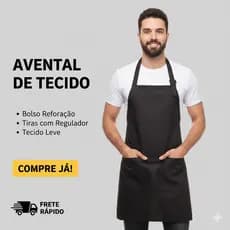 Avental Brim de Algodão Profissional com bolso e regulador