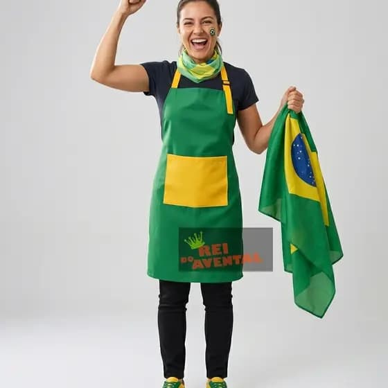 Avental Brasil Verde e Amarelo – Tema Copa do Mundo