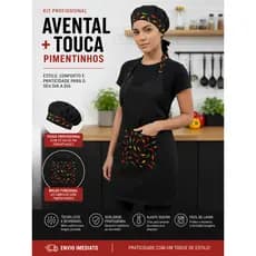 Avental Personalizado Kit Aveental/Touca/ENVIO IMEDIATO