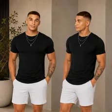 Camiseta Masculina Básica 100% Algodão Lisa Casual Confortável Manga Curta Premium