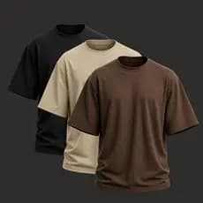 Kit 3 Camiseta Oversized Masculina Streetwear Lisa