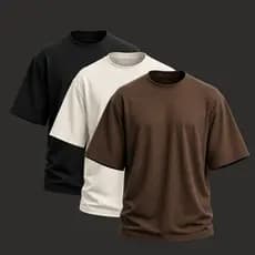 Kit 3 Camiseta Masculina Oversized Camisa Streetwear Algodão