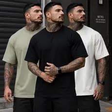 Kit 3 Camiseta Oversized Masculina Algodão Premium Casual Streetwear