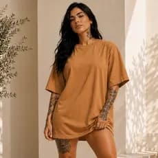 Camiseta Oversized Feminina 100% Algodão Premium Soltinha Confortável Estilo Streetwear