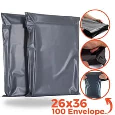 Envelope Segurança 26x36 100und Saco Plástico Correios Embalagem Ecológica Cinza Reciclado