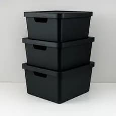 Caixas Organizadoras 3 Litros Com Tampa Multiuso Cor Preto