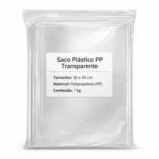 Saco Plástico Transparente PP 1kg Embalagem 35x45cm Reforçada Sem Aba Roupa Presentes Aniversár
