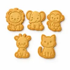 Kit 5 Cortadores de Biscoito Infantil Animais Fofinhos 6cm