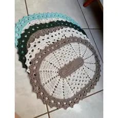 Tapete de crochê oval tapete de porta tapete de banheiro tapete oval