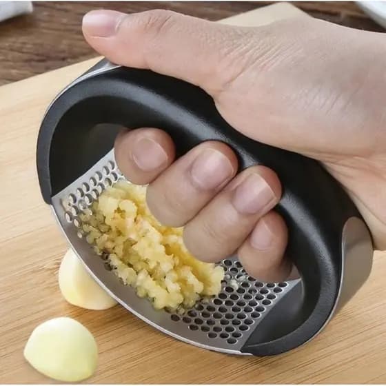 Espremedor Amassador de Alho Inox Manual Com Pressão