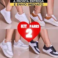 Kit 2 Pares Tênis Feminino Casual Conforto e Qualidade Leve e Macio 34 a 39