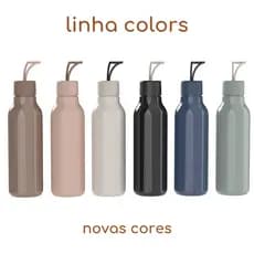 Garrafa de Água Squeeze com Alça Colors Academia Escritório 700ml Ou