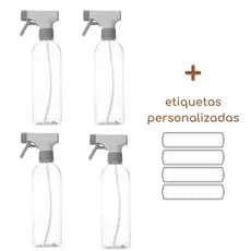 Kit 4 Borrifador Multiuso Spray Pulverizador 500ml Flow Ou