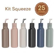 Kit 25 Garrafa de Água Squeeze com Alça Colors Academia Escritório 700ml Ou