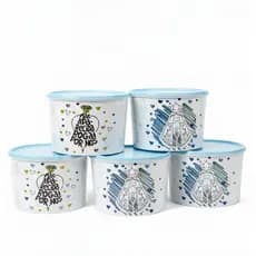 kit 2 ou 5 Potes para alimentos Aparecida vasilhas plásticas de 2 litros