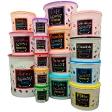 Kit Jogo Potes Porta Mantimentos 16 Peças de Cozinha Decorados Coloridos