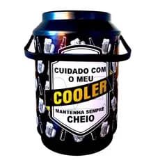 Cooler Porta 10 Latas Bebidas Térmico Personalizado Frases Divertida Churrasco Mantenha Sempre Cheio