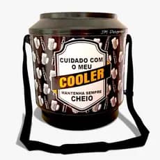 Cooler Caixa Térmica Redondo Grande Estampa Adesivado Com Frase Para 30 Latas + Mais Gelo