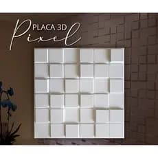 Kit com 10 Placas 3D Decorativa Revestimento Paredes e Tetos 50cm X 50cm Rendimento 2,5m² Modelo Pixel