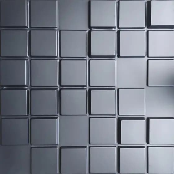 Kit com 28 placas Decorativas Black 50cmX50cm Revestimento Paredes e Tetos Rendimento 7m² Modelo Pixel