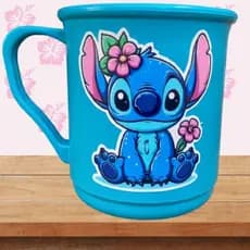 Caneca stitch flor colorida 5un personagem infantil lembrancinha criativa festa aniversario tematica