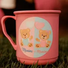 5 Caneca lembrancinha azul rosa tema ursinho cha bebe revelação mimo servir decoração pronta entrega