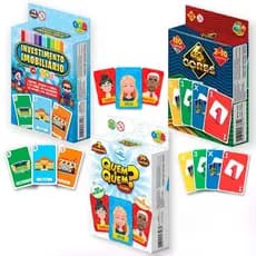 Kit 3 Jogo de Carta Infantil e Educativos Para Crianças 4 Cores Investimento Imobiliario Quem é Quem