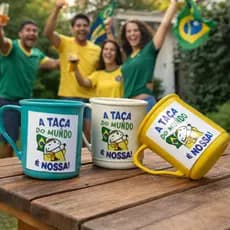 10 Caneca flork a taça é nossa brasil copa torcedor decor servir bebidas casa empresa pronta entrega