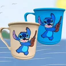 Kit 50 canecas decorada colorida stitch festa aniversario revenda decoração evento pronta entrega
