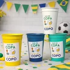 Kit 10 copo long copa do mundo seleção brasil assitir jogo torcido familia amigos evento bar churras