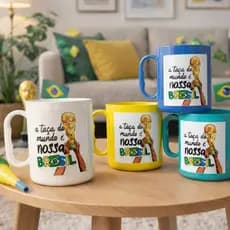 10 Canecas colorida copa mundo brasil torcida futebol escola casa comemoração evento familia amigos