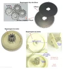 Fragmentadora App-Tech, Mod. C1000, Partes -Engr Motor, com ou s miolo de aço, Conj. Engrens. Aço