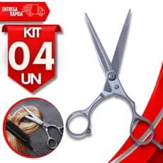 Combo Tesoura Cabeleireiro Profissional 6" Aço Inox Barbearia Salão Multiuso Qualidade Premium