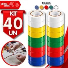 Fita Isolante de PVC Colorida Antichama 5mtr Isolamento Cabos Fios Domestico Industrial Premium