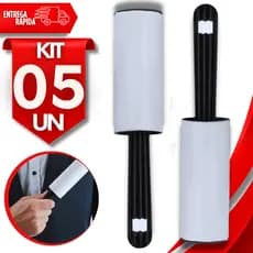 Kit Rolo Adesivo Tira Pelos Fiapos para Roupas Estofados Rolinhos Tira Pó Multifuncional Premium
