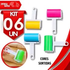 Kit Rolo Tira Pelos Lavável Silicone Prático Eficiente Pelos Pó Cabelos Muito Eficaz Praticidades
