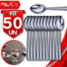 Jogo Colher Sobremesa Aço Inox Talher Bolo Doces Restaurante Buffet Lanchonete Cozinha Praticidades