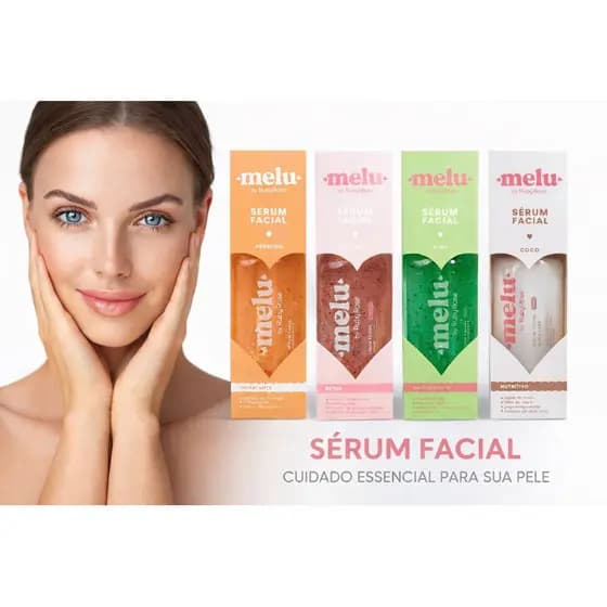 Sérum Facial Melu Ruby Rose – Hidratação e Tratamento Diário para a Pele
