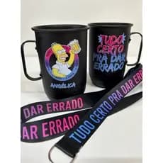 Caneca De Alumínio Personalizada De 800ml Com Tirante Incluso
