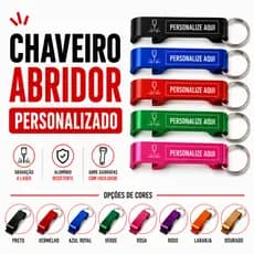 KIT Chaveiros de Alumínio Personalizados  para sua empresa, aniversario, casamento, lembrancinhas