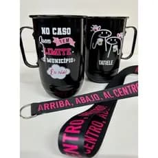 KIT PROMOCIONAL - CANECA PERSONALIZADA DE ALUMÍNIO COM TIRANTE INCLUSO