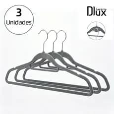 Kit 3 Cabides de Veludo Slim para Organização de Roupas no Closet