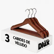 Kit 3 Cabides Madeira Rústico Antideslizante Premium ara Roupas Calça Gancho Cromado Adulto Antideslizante