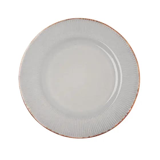 PRATO RASO DE CERAMICA LINEAR CINZA 27CM - LYOR